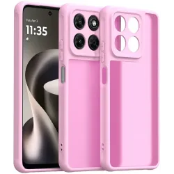 Coque arrière Phonesta AirFrost pour Motorola Moto G47/G37/G37 Power - Rose bonbon mat