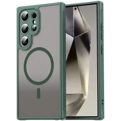 Coque arrière Phonesta AirFrost avec MagSafe pour Samsung Galaxy S25 Ultra - Vert mat