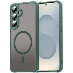 Coque arrière Phonesta AirFrost avec MagSafe pour Samsung Galaxy S24 FE - Vert mat