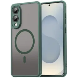 Coque arrière Phonesta AirFrost avec MagSafe pour Samsung Galaxy S25 Edge - Vert mat
