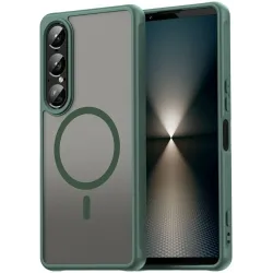 Coque arrière Phonesta AirFrost avec MagSafe pour Sony Xperia 1 VII - Vert mat