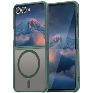 Coque arrière Phonesta AirFrost avec MagSafe pour Samsung Galaxy Z Flip 7 - Vert mat