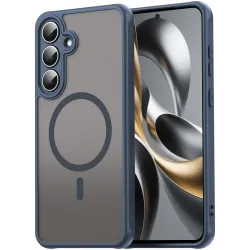 Coque arrière Phonesta AirFrost avec MagSafe pour Samsung Galaxy S25 FE - Bleu mat