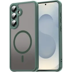 Coque arrière Phonesta AirFrost avec MagSafe pour Samsung Galaxy A36/A56 - Vert mat