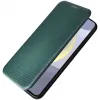 Coque portefeuille Phonesta Carbon Fiber Skin pour Samsung Galaxy S25 - Vert foncé 4