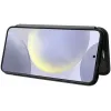 Coque portefeuille Phonesta Carbon Fiber Skin pour Samsung Galaxy S25 - Noir 3