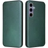 Coque portefeuille Phonesta Carbon Fiber Skin pour Samsung Galaxy S25 Plus - Vert foncé
