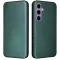 Coque portefeuille Phonesta Carbon Fiber Skin pour Samsung Galaxy S25 Plus - Vert foncé