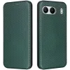 Coque portefeuille Phonesta Carbon Fiber Skin pour OnePlus Nord 4 - Vert foncé