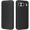 Coque portefeuille Phonesta Carbon Fiber Skin pour OnePlus Nord 4 - Noir