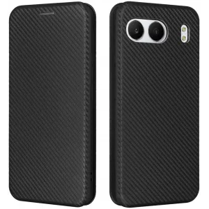 Coque portefeuille Phonesta Carbon Fiber Skin pour OnePlus Nord 4 - Noir
