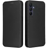 Coque portefeuille Phonesta Carbon Fiber Skin pour Samsung Galaxy A16 - Noir