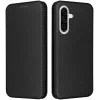 Coque portefeuille Phonesta Carbon Fiber Skin pour Samsung Galaxy A36 - Noir