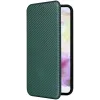 Coque portefeuille Phonesta Carbon Fiber Skin pour Samsung Galaxy A56 - Vert foncé 8