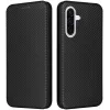 Coque portefeuille Phonesta Carbon Fiber Skin pour Samsung Galaxy A56 - Noir