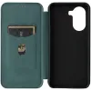 Coque portefeuille Phonesta Carbon Fiber Skin pour Xiaomi Poco X7 Pro - Vert foncé 4
