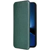 Coque portefeuille Phonesta Carbon Fiber Skin pour Xiaomi Poco X7 Pro - Vert foncé 8