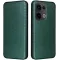 Coque portefeuille Phonesta Carbon Fiber Skin pour Oppo Reno13 - Vert foncé
