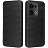 Coque portefeuille Phonesta Carbon Fiber Skin pour Oppo Reno13 - Noir