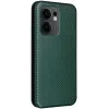 Coque portefeuille Phonesta Carbon Fiber Skin pour Oppo Reno13 F 4G/5G / Reno13 FS 5G - Vert foncé 9