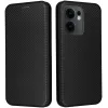 Coque portefeuille Phonesta Carbon Fiber Skin pour Oppo Reno13 F 4G/5G / Reno13 FS 5G - Noir