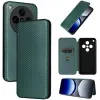 Coque portefeuille Phonesta Carbon Fiber Skin pour Oppo Find X8 Pro - Vert foncé 7