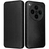 Coque portefeuille Phonesta Carbon Fiber Skin pour Oppo Find X8 Pro - Noir