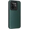 Coque portefeuille Phonesta Carbon Fiber Skin pour Realme GT 7 Pro - Vert foncé 2