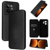 Coque portefeuille Phonesta Carbon Fiber Skin pour Realme GT 7 Pro - Noir 9