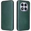 Coque portefeuille Phonesta Carbon Fiber Skin pour Xiaomi Redmi Note 14 Pro 4G - Vert foncé