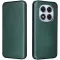 Coque portefeuille Phonesta Carbon Fiber Skin pour Xiaomi Redmi Note 14 Pro 4G - Vert foncé