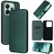 Coque portefeuille Phonesta Carbon Fiber Skin pour Xiaomi Redmi Note 14 4G - Vert foncé