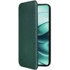 Coque portefeuille Phonesta Carbon Fiber Skin pour Xiaomi Redmi Note 14 4G - Vert foncé 2