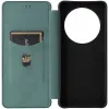 Coque portefeuille Phonesta Carbon Fiber Skin pour Xiaomi Redmi 14C / Xiaomi Poco C75 - Vert foncé 5