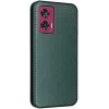 Coque portefeuille Phonesta Carbon Fiber Skin pour Motorola Edge 50 Fusion - Vert foncé 7