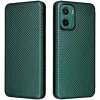 Coque portefeuille Phonesta Carbon Fiber Skin pour Motorola Moto G05 / Moto E15 - Vert foncé