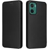 Coque portefeuille Phonesta Carbon Fiber Skin pour Motorola Moto G05 / Moto E15 - Noir