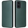 Coque portefeuille Phonesta Carbon Fiber Skin pour Motorola Moto G35 - Vert foncé