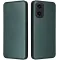 Coque portefeuille Phonesta Carbon Fiber Skin pour Motorola Moto G35 - Vert foncé