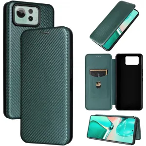 Coque portefeuille Phonesta Carbon Fiber Skin pour Asus Zenfone 12 Ultra - Vert foncé
