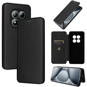Coque portefeuille Phonesta Carbon Fiber Skin pour Xiaomi Redmi Note 15 Pro Plus / Xiaomi Poco M8 Pro - Noir