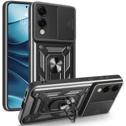 Coque arrière Phonesta CamShield pour Samsung Galaxy S25 Edge - Noir