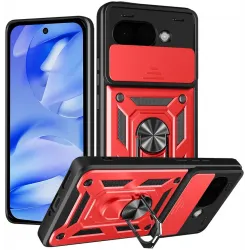 Coque arrière Phonesta CamShield pour Google Pixel 9a - Rouge