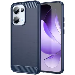 Coque arrière en silicone Phonesta Carbon pour Oppo Reno13 - Bleu