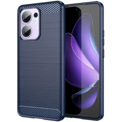 Coque arrière en silicone Phonesta Carbon pour Oppo Reno13 F 4G/5G / Reno13 FS 5G - Bleu