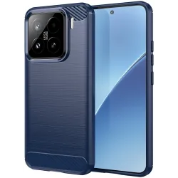 Coque arrière en silicone Phonesta Carbon pour Xiaomi 15 - Bleu