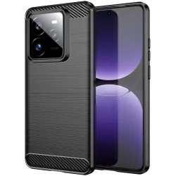 Coque arrière en silicone Phonesta Carbon pour Realme GT 7 Pro - Noir