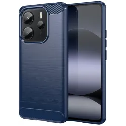 Coque arrière en silicone Phonesta Carbon pour Xiaomi Redmi Note 14 4G - Bleu