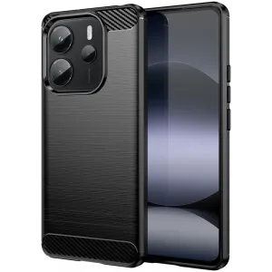 Coque arrière en silicone Phonesta Carbon pour Xiaomi Redmi Note 14 4G - Noir