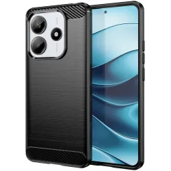 Coque arrière en silicone Phonesta Carbon pour Xiaomi Redmi Note 14 5G - Noir